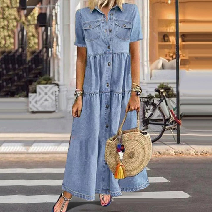 Lydie | Robe En Jean Amincissante Classique