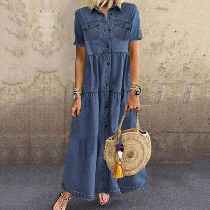 Lydie | Robe En Jean Amincissante Classique