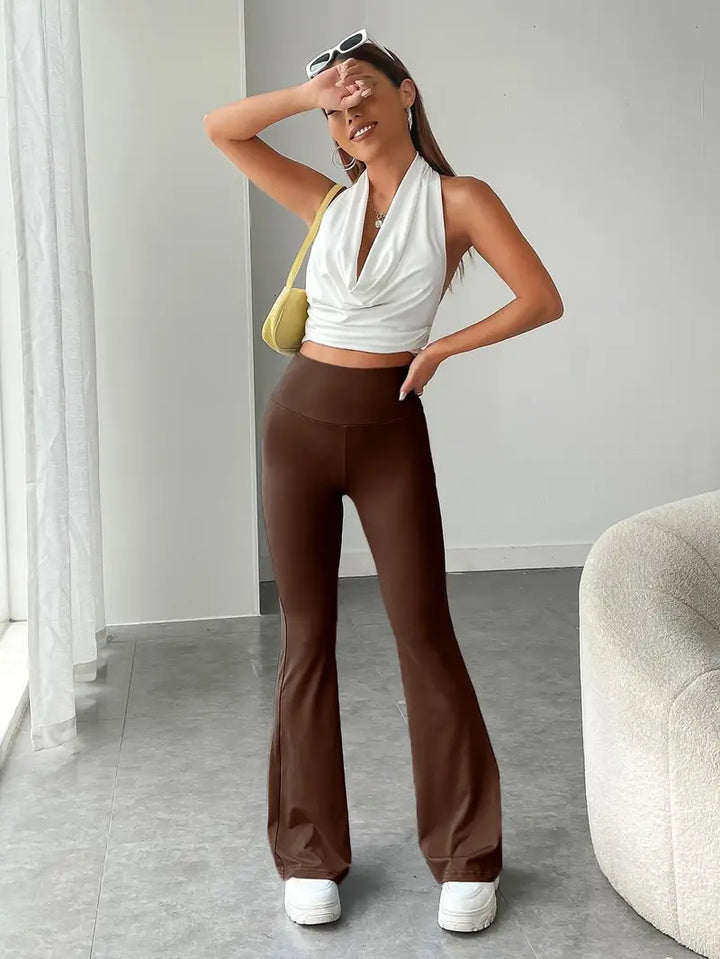 Camila | Pantalon évasé Extensible taille Haute